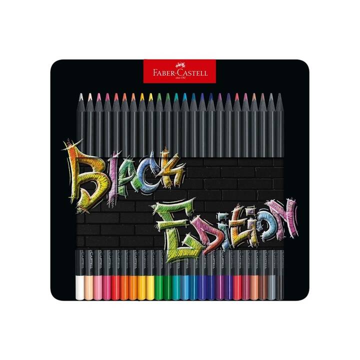 FABER-CASTELL Farbstift Black Edition (Mehrfarbig, 24 Stück)