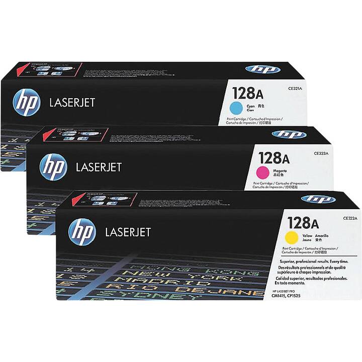 HP 128A (Multipack, Jaune, Cyan, Magenta)