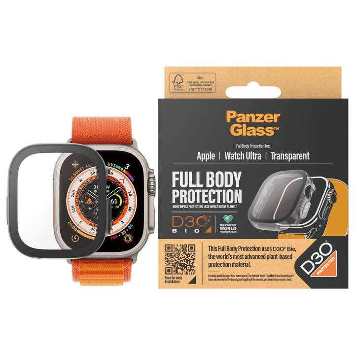 PANZERGLASS Full Body Film protecteur (Apple Watch 49 mm, Transparent, Noir)