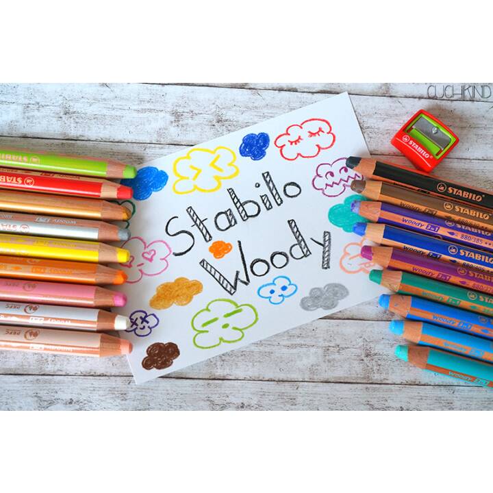 STABILO Crayons de couleur woody 3 in 1 (Multicolore, 18 pièce)