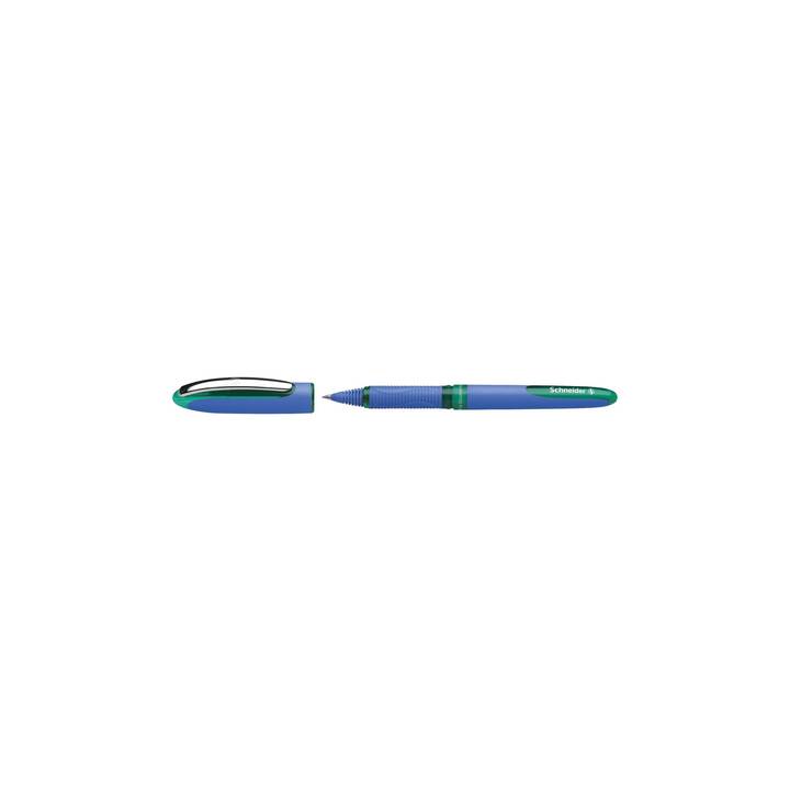 Stylo Rollerball Schneider Breeze Noir/Vert – Rechargeable, Éco & Ergonomique (Encre Bleu Roi)