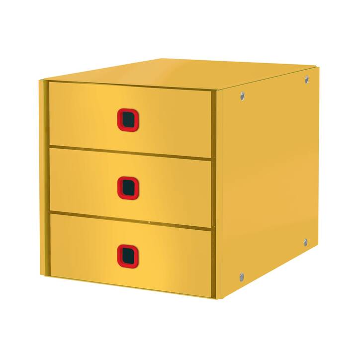 LEITZ Boite à tiroirs de bureau Cosy (A4, 28.6 cm  x 28.6 cm  x 35.8 cm, Jaune)