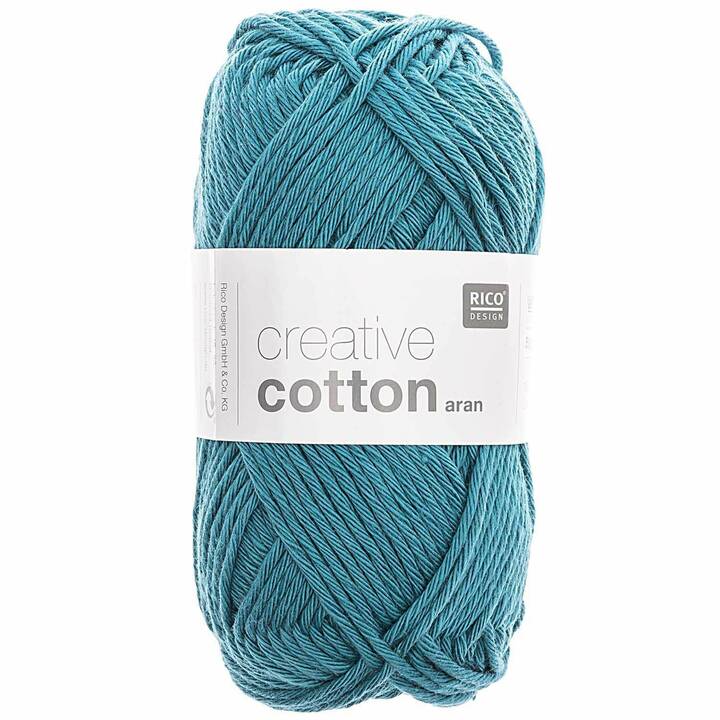 RICO DESIGN Wolle Creative Cotton Aran (50 g, Grün, Petrol)
