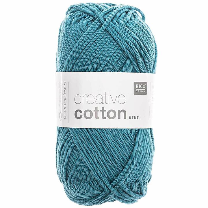 RICO DESIGN Lana Creative Cotton Aran (50 g, Verde, Petrol)