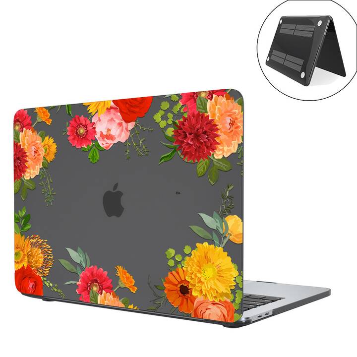 EG coque pour MacBook Air 13" Retina (2018 - 2020) - rouge - fleurs
