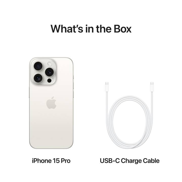 APPLE iPhone 15 Pro Max (1 TB, Titane blanc, 6.7", 48 MP, 5G)