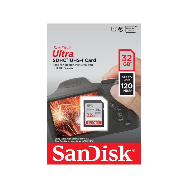 SANDISK SDHC Ultra (Class 10, 32 Go, 120 Mo/s)
