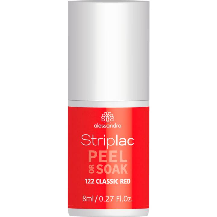 ALESSANDRO Vernis à ongles à décoller Striplac Peel or Soak (122 Classic Red, 8 ml)