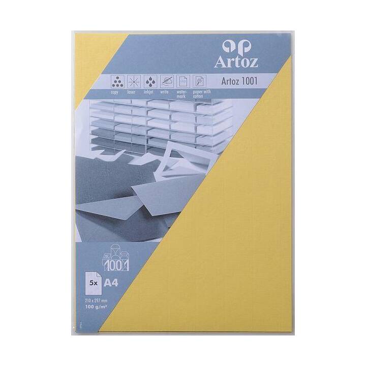 ARTOZ Papier à dessin de couleur 1001 (Jaune clair, A4, 5 feuille)