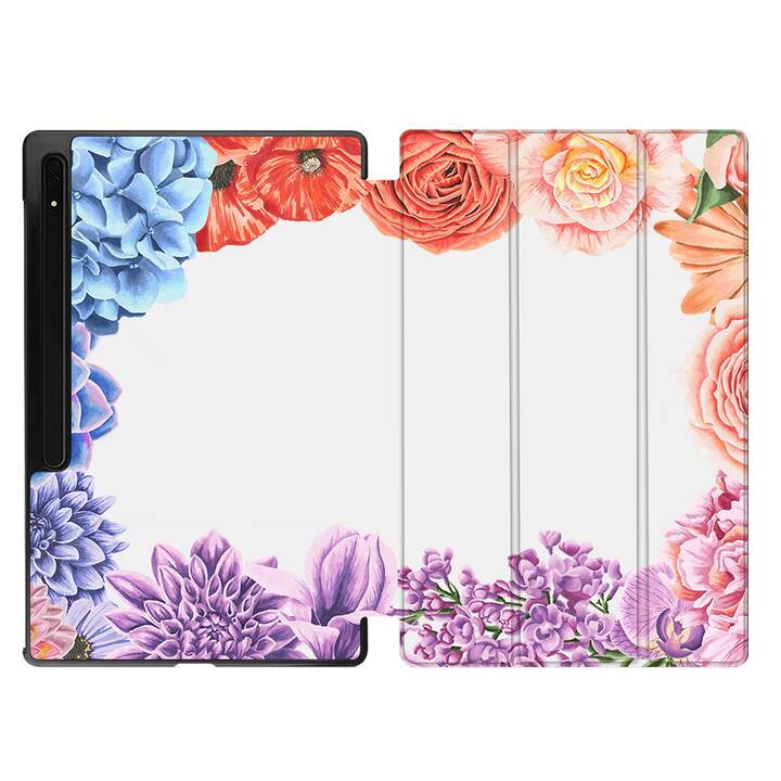 EG coque pour Samsung Galaxy Tab S8 Ultra 14.6" (2022) - Violet - Fleur