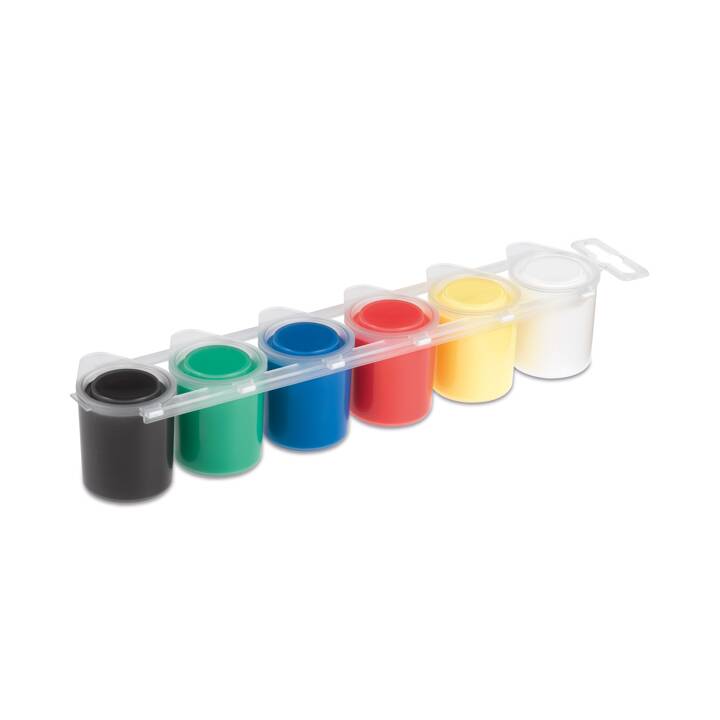 PRIMO Colore acrilica Set (6 x 150 ml, Giallo, Nero, Verde, Rosso, Blu, Bianco, Multicolore)