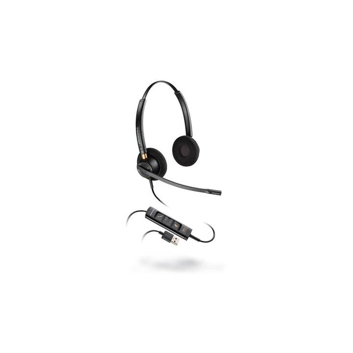 POLY Office Headset EncorePro 525 (On-Ear, Kabel, Schwarz)