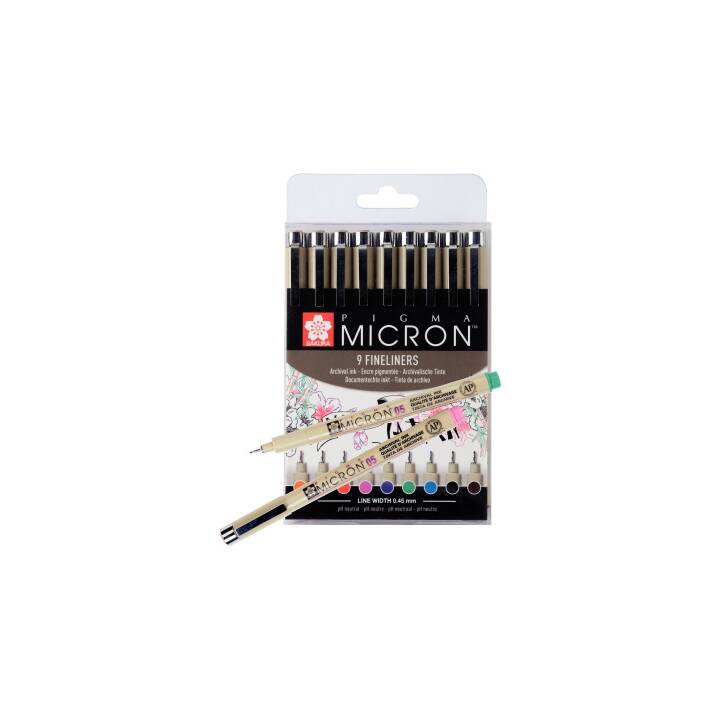 SAKURA Pigma Micron 05 Penna a fibra (Multicolore, 9 pezzo)