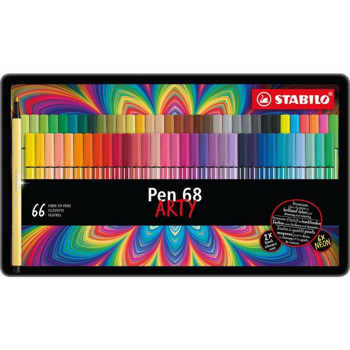 STABILO Point68 Arty Crayon feutre (Multicolore, 66 pièce)