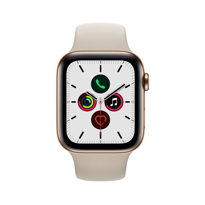 APPLE Watch Series 5 GPS + LTE Gold/Stone (44 mm, Acciaio Inox, Silicone) -  Interdiscount
