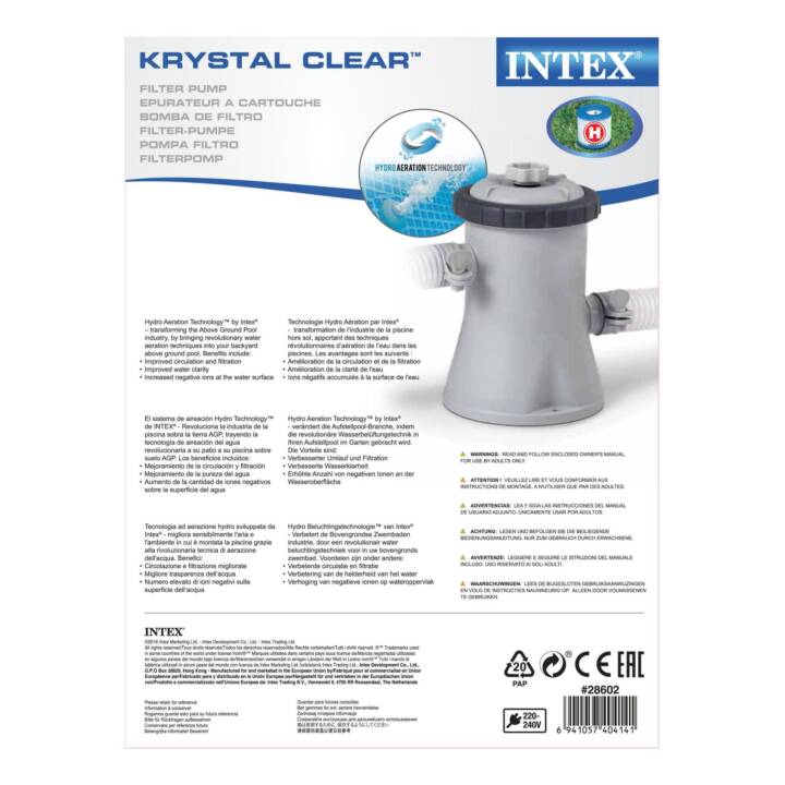 INTEX Pompe de filtre à cartouche (32 mm, 1250 l/h)