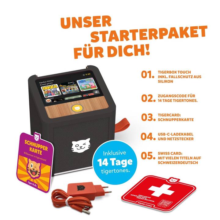 TIGERMEDIA Lecteur audio pour enfants Tigerbox Touch Plus Swiss Edition (DE, Suisse allemand)