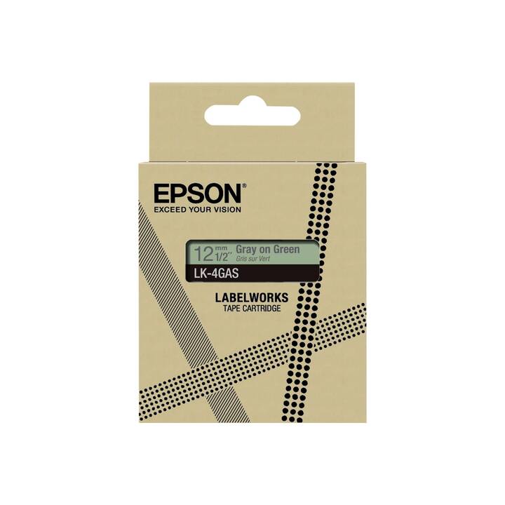 EPSON LK-4GA Ruban d'écriture (Gris / Vert, 12 mm)