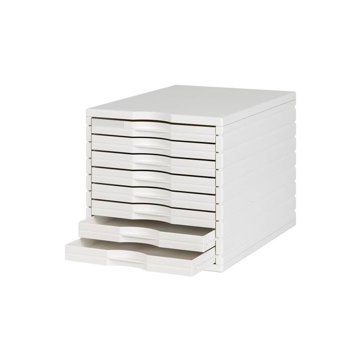 STYRO Boite à tiroirs de bureau (28.5 cm  x 28.5 cm  x 39.5 cm, Blanc)