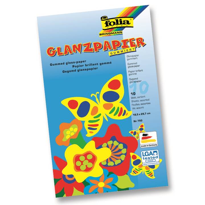 FOLIA Glanzpapier (Farbig assortiert, 10 Stück)