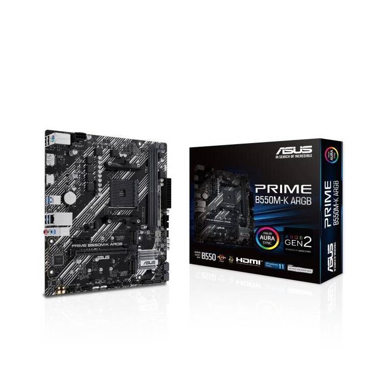 ASUS PRIME B550M-K ARGB (AM4, AMD B550, Micro ATX)