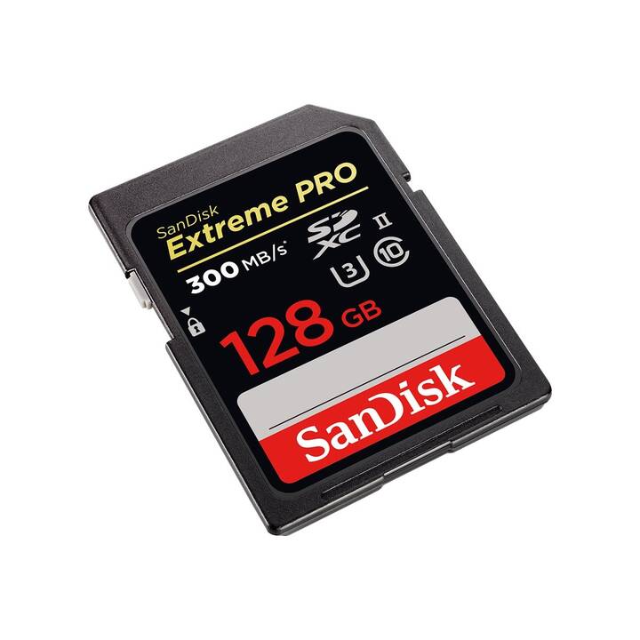 SANDISK SDXC UHS-II Extreme Pro (UHS-II Class 3, Class 10, 128 GB, 300 MB/s)