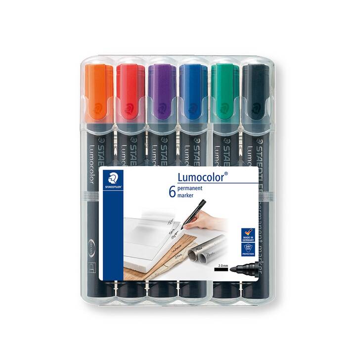 STAEDTLER Pennarello indelebile Lumocolor 352 (Multicolore, 6 pezzo)