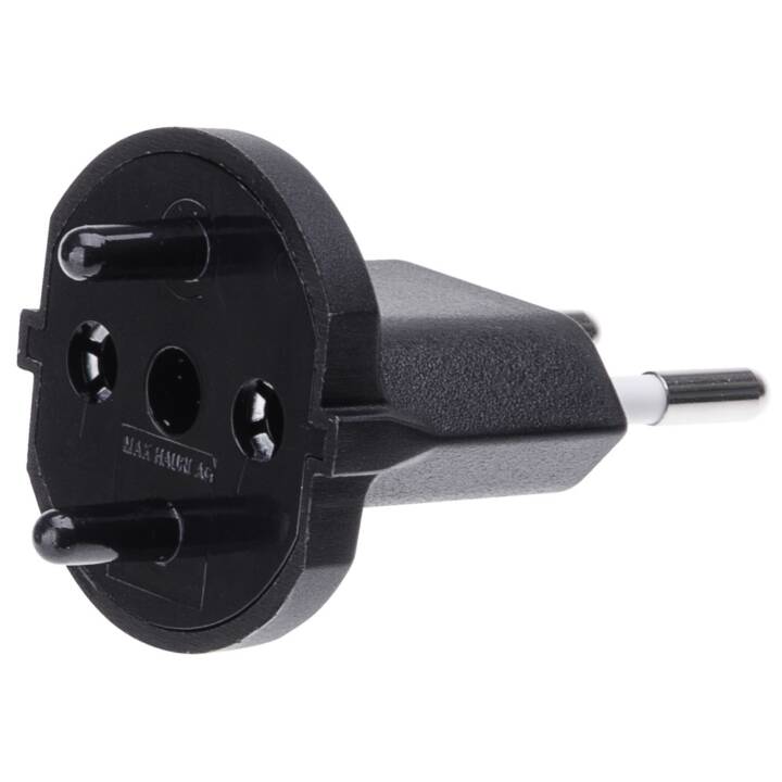 MAX HAURI Adaptateur de fixation (T11 Socle deux pôles avec collerette pour prolongateur / Schuko, Type F, Noir)