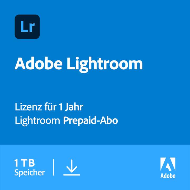 ADOBE Lightroom ESD CH 1TB (Licence, 1 année, Français, Italien, Allemand)