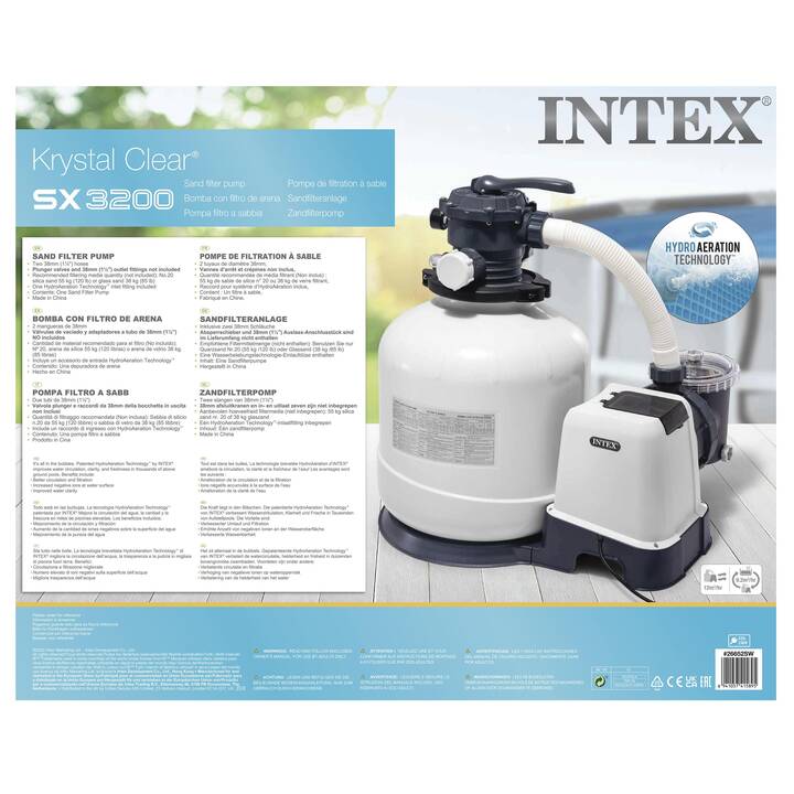 INTEX Pompe de filtre à sable Krystal Clear (38 mm, 9200 l/h)