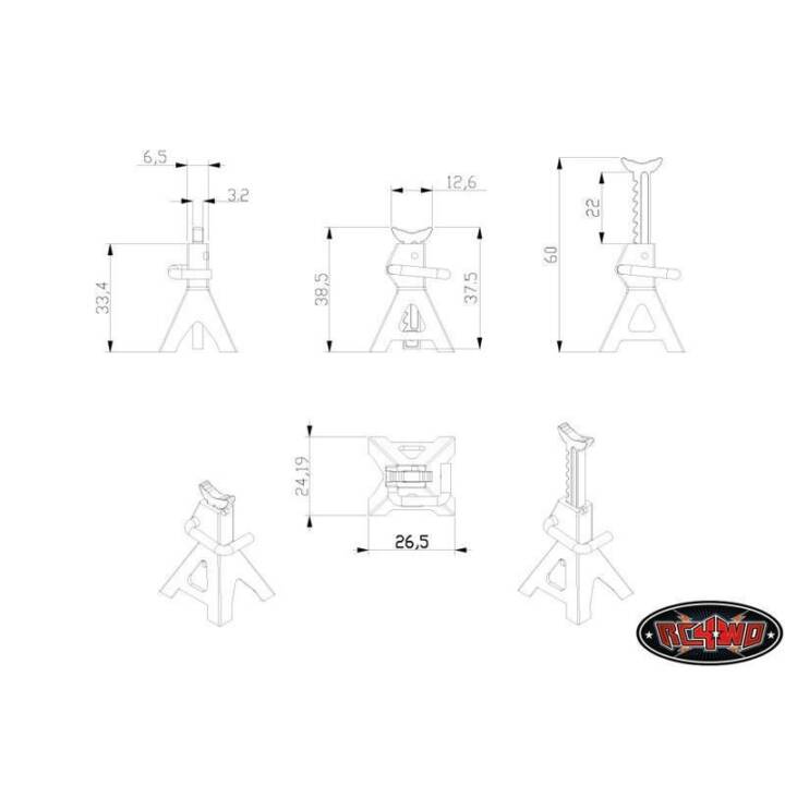 RC4WD 3T 1:10 Cric (Nero, Rosso)