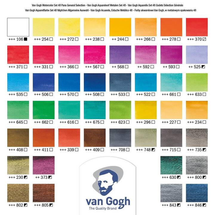 VAN GOGH Aquarellfarbe Set (50 Stück, Mehrfarbig)