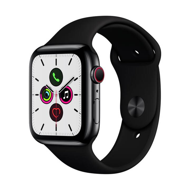 APPLE Watch Series 5 GPS + LTE Space Black/Black (44 mm, Acciaio Inox,  Silicone) - Interdiscount