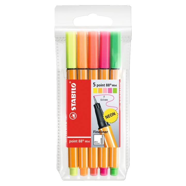 STABILO Point 88 Mini Penna a fibra (Multicolore, 5 pezzo)