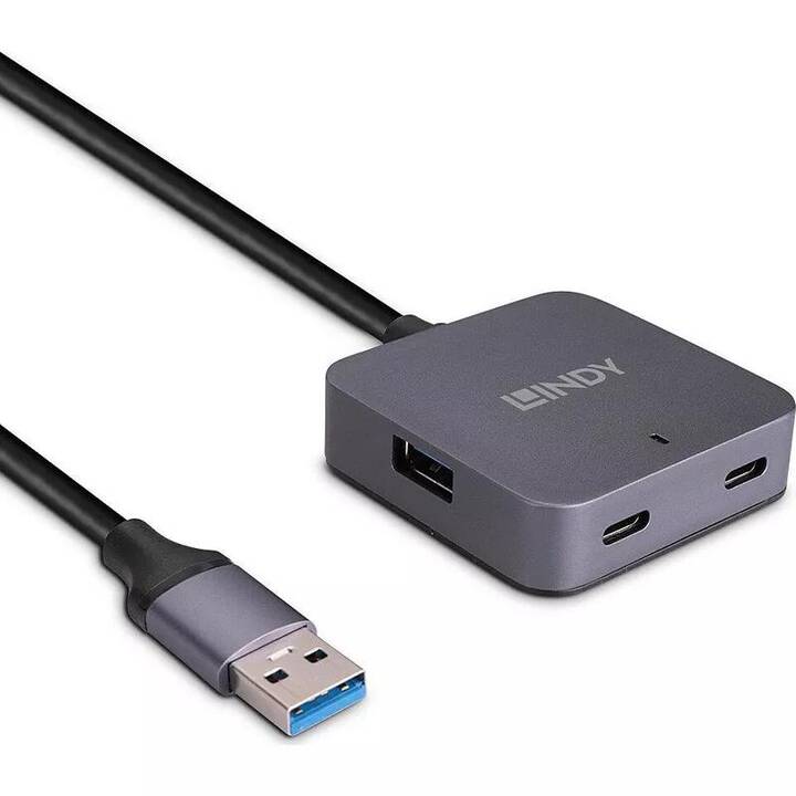LINDY 43389 (4 Ports, USB Typ-C, USB Typ-A)