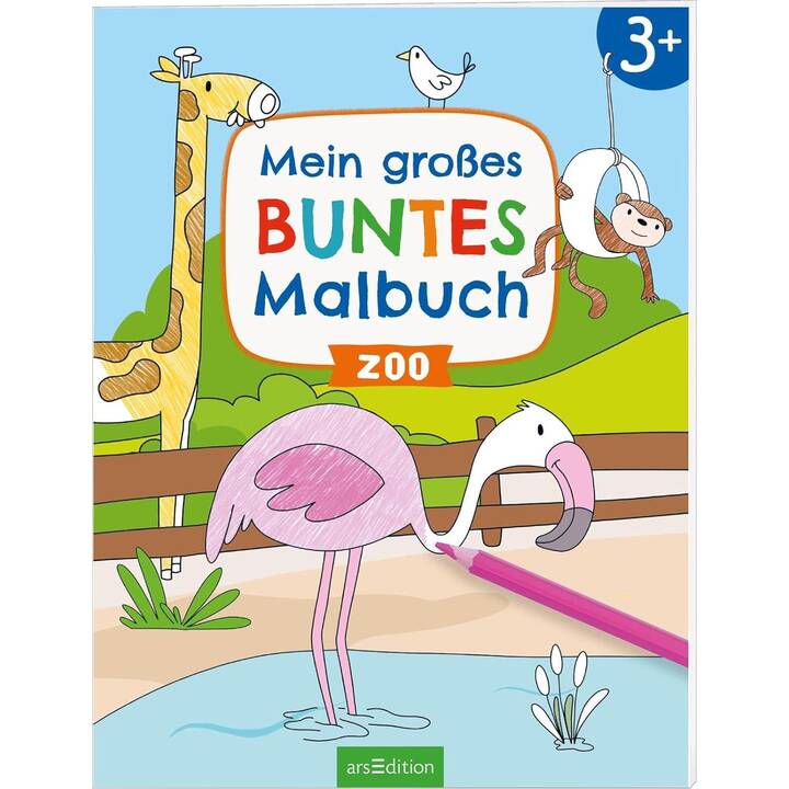 ARS EDITION Mein grosses buntes Malbuch – Zoo Libro da colorare
