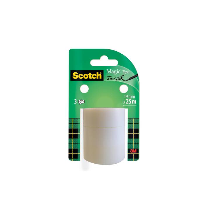 SCOTCH Ruban adhésif de bureau Scotch Magic (19 mm x 25 m, 3 pièce)