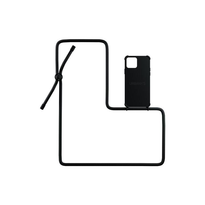 URBANY'S Backcover mit Kordel All Black Matt (iPhone 13 mini, Schwarz)