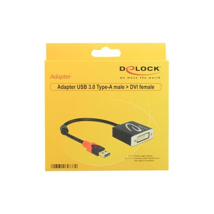 DELOCK Adapter (DVI-I, USB 3.0, 0.2 m)