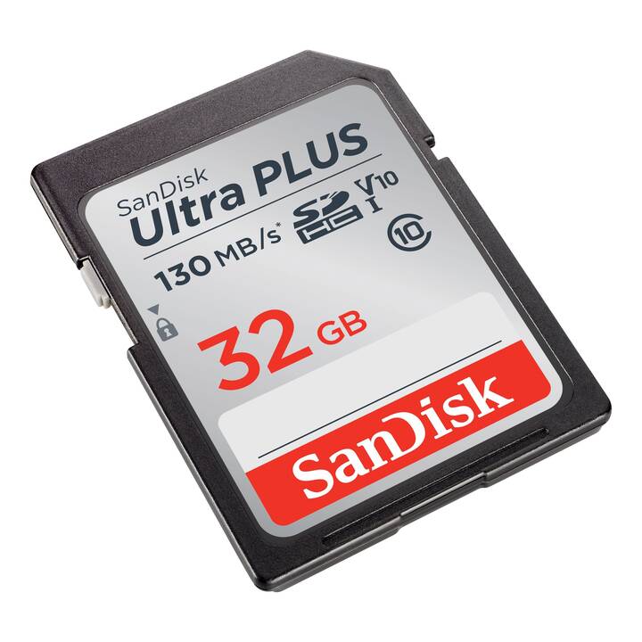 SANDISK SDHC Ultra Plus (UHS-I Class 1, 32 GB, 130 MB/s)