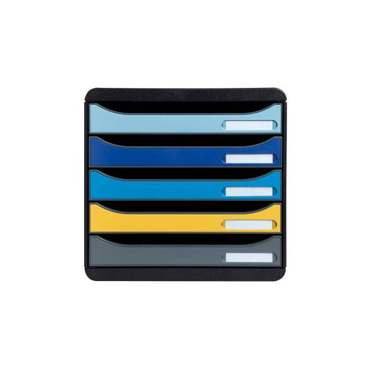 EXACOMPTA Cassettiera da scrivania BeeBlue (A4, Zafferano, Blu chiaro, Blu marino, Turchese, Nero)