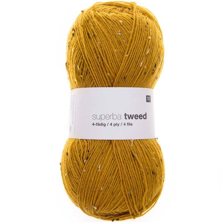 RICO DESIGN Wolle Tweed (100 g, Gelb, Braun, Senfgelb)