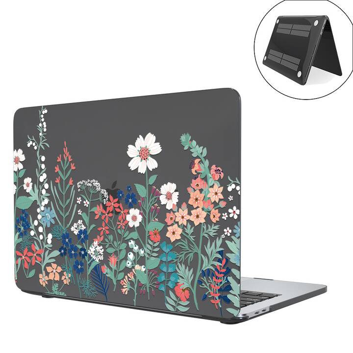 EG coque pour MacBook Pro 13" (2019) - bleu - fleurs