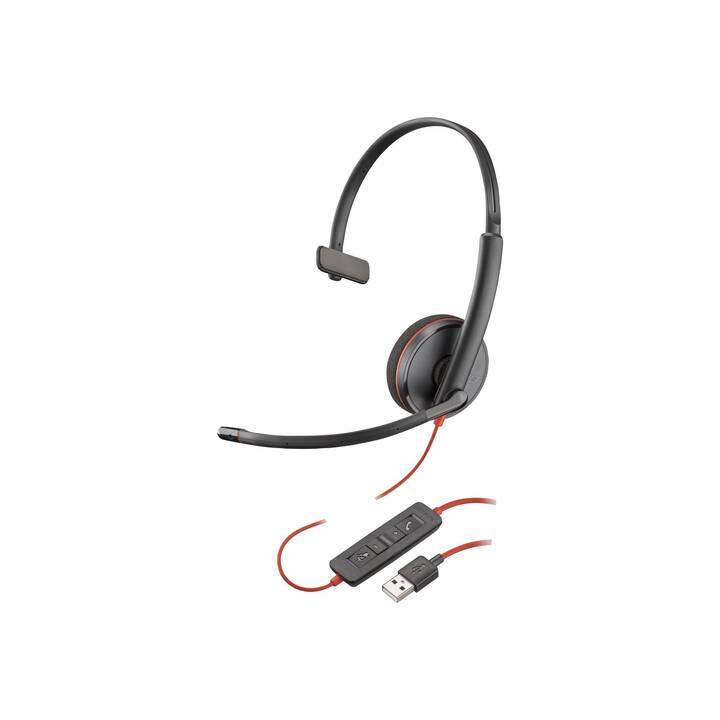 POLY Office Headset Blackwire C3210 (On-Ear, Kabel, Schwarz)