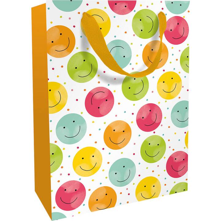 BRAUN + COMPANY Geschenktüte Happy Smileys (Orange, Smiley)