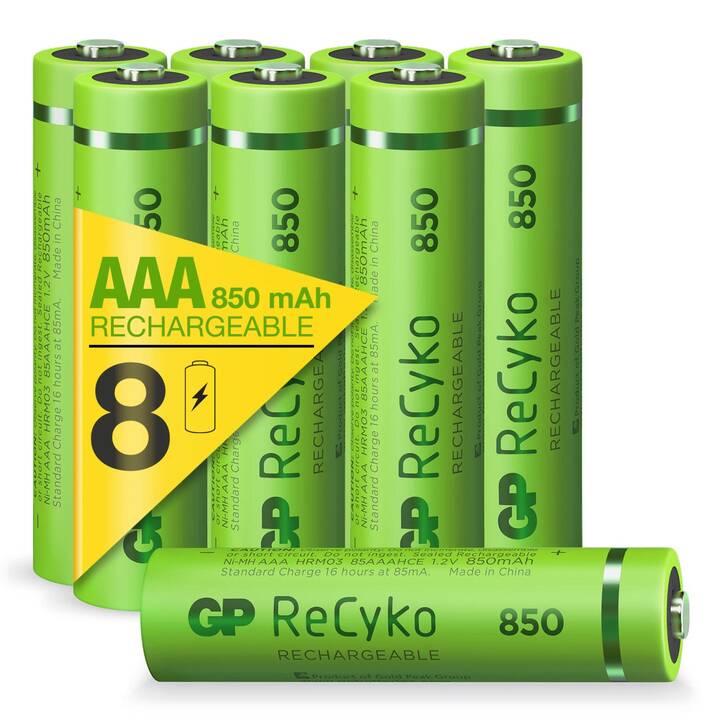 GP ReCyko Rechargeable Batterie (AAA / Micro / LR03, 8 pièce)