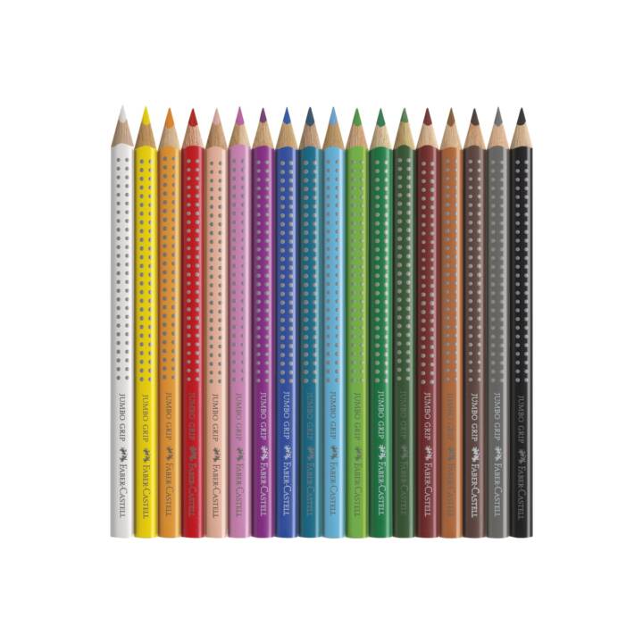 FABER-CASTELL Crayons de couleur Jumbo Grip (Multicolore, 16 pièce)