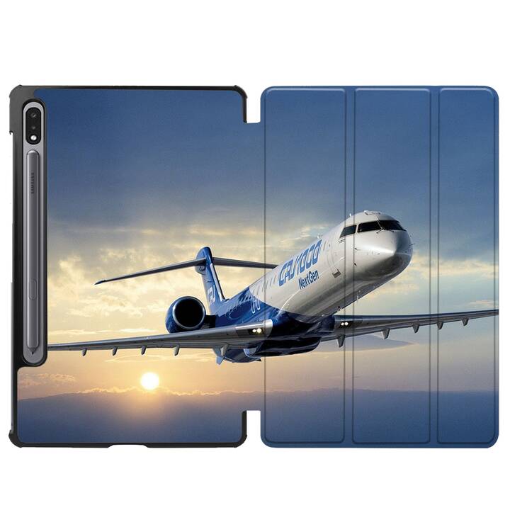 EG Hülle für Samsung Galaxy Tab S8 11" (2022) - Blau - Flugzeug