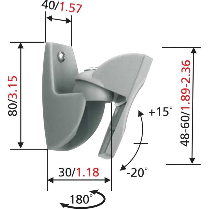 VOGEL'S Fixation murale (Universel, Argent)