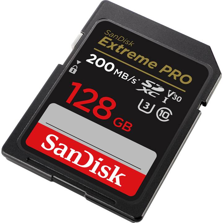 SANDISK SDXC Extreme Pro 128 GB (Class 10, Video Class 30, 200 MB/s)